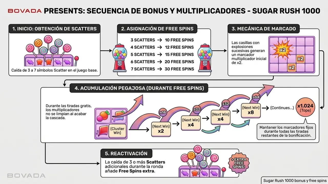 Sugar Rush 1000 bonus y free spins