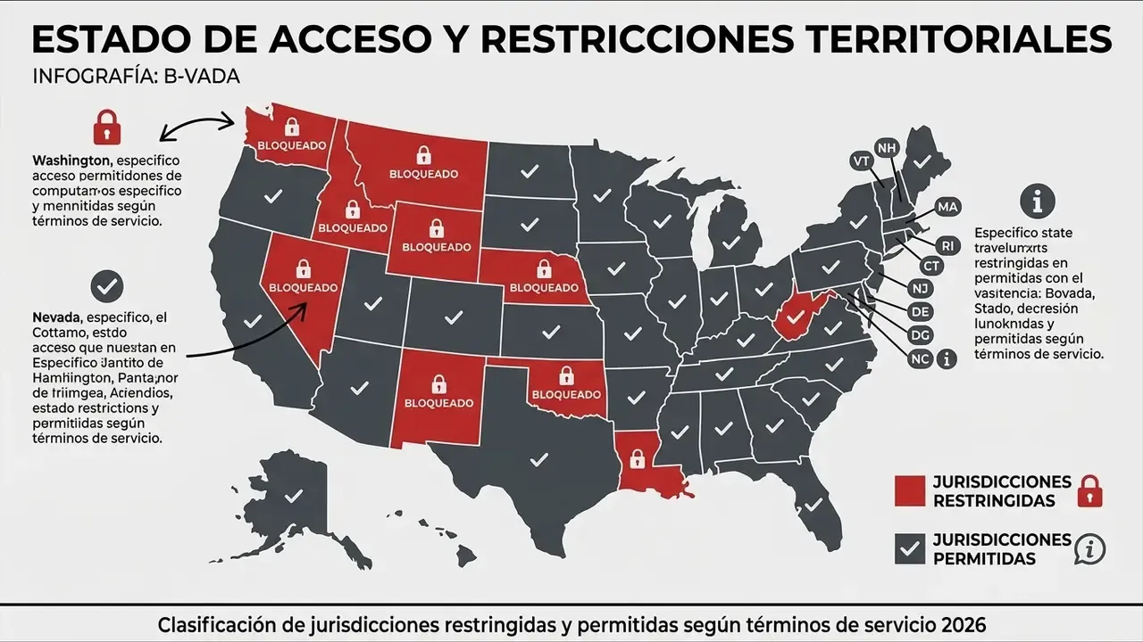 Mapa de restricciones de acceso territorial a Bovada